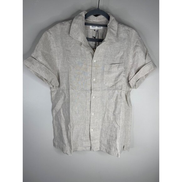 Alex Mill Flax Linen Camp Shirt Button Down Short Sleeve Men's Size M NWT - Picture 3 of 7